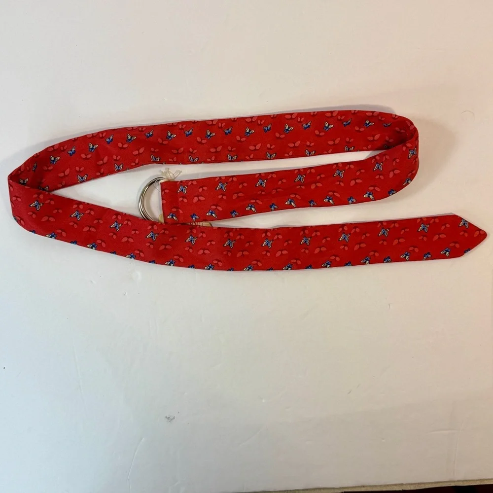 Vintage Old Navy Size L  43 inch 100% Silk Butterfly Belt, With Tag No Flaws Y2K